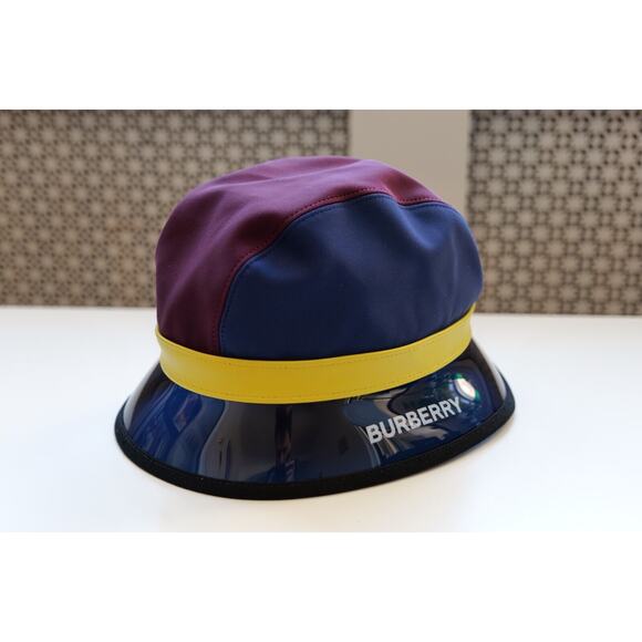 Burberry Purple/Blue PVC Bucket Hat - Picture 1 of 6